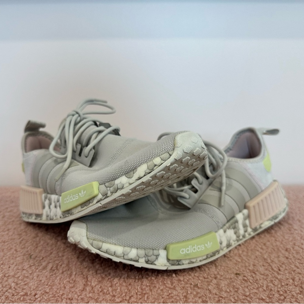 Adidas Women’s NMD_RI, Size 8.5, Grey/Pink/Lime